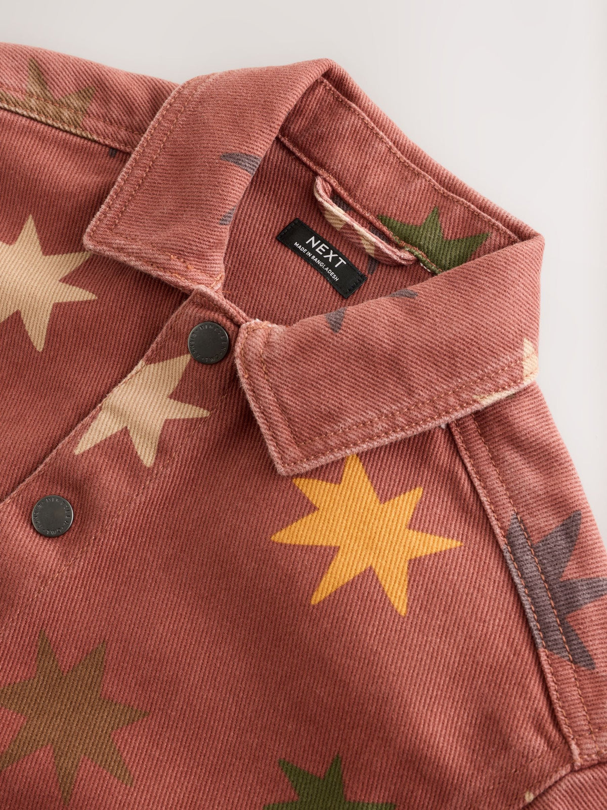 Rust Brown All Over Print Stars Twill Printed Overshirt (3mths-7yrs)