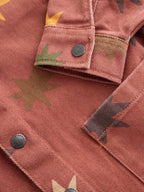 Rust Brown All Over Print Stars Twill Printed Overshirt (3mths-7yrs)