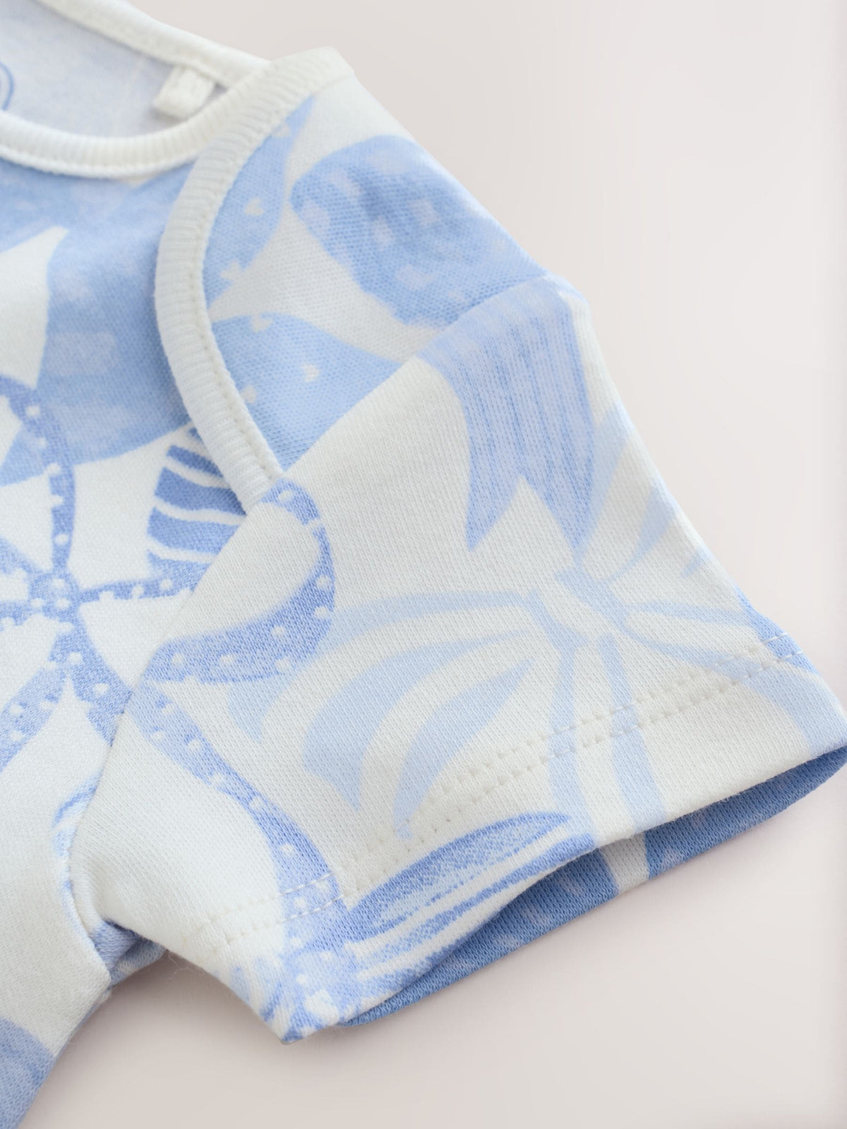 Blue Bow Short Sleeve Baby Bodysuit 5 Pack