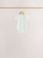 Blue Bow Short Sleeve Baby Bodysuit 5 Pack