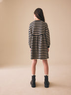 Monochrome Cosy Rib Jumper Dress (3-16yrs)