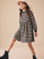 Monochrome Cosy Rib Jumper Dress (3-16yrs)