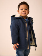 Navy Waterproof Borg Lined Parka (3mths-7yrs)