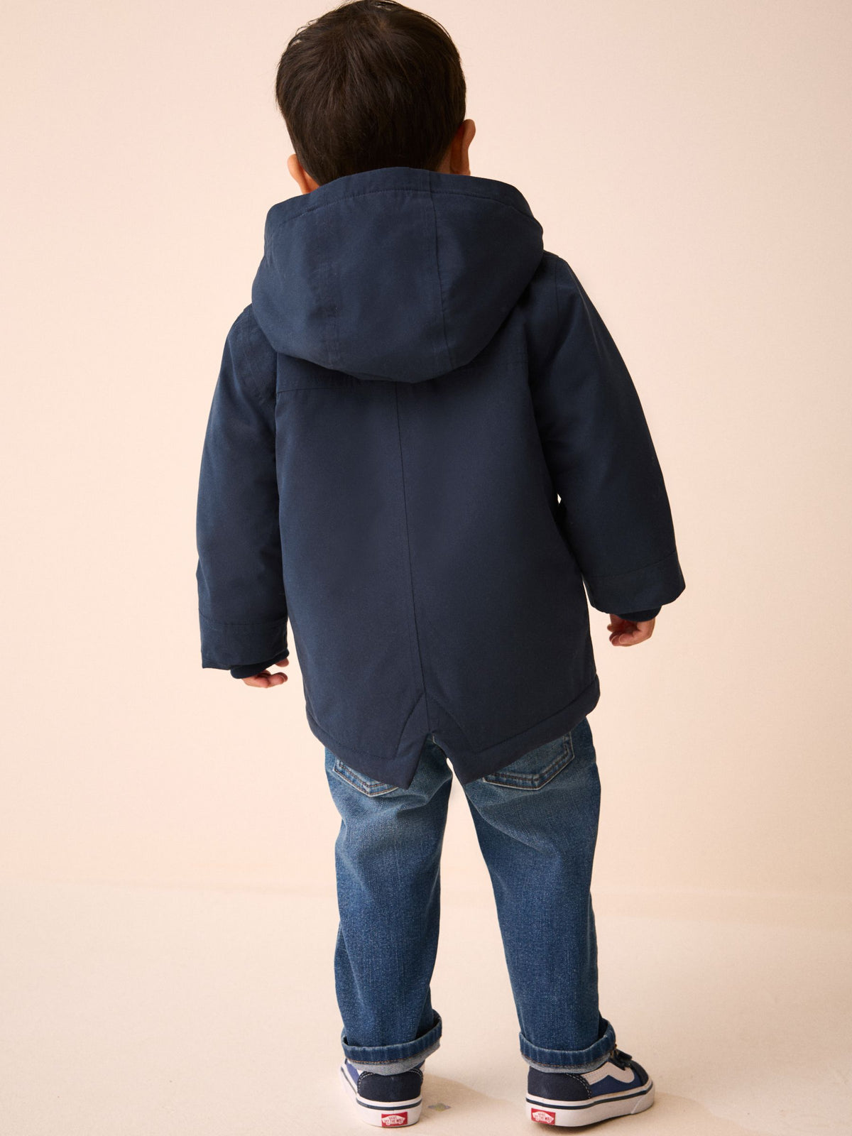 Navy Waterproof Borg Lined Parka (3mths-7yrs)