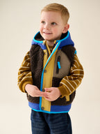 Brown Colour Block Borg Gilet (3mths-7yrs)