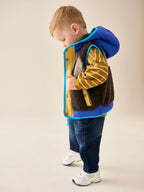 Brown Colour Block Borg Gilet (3mths-7yrs)