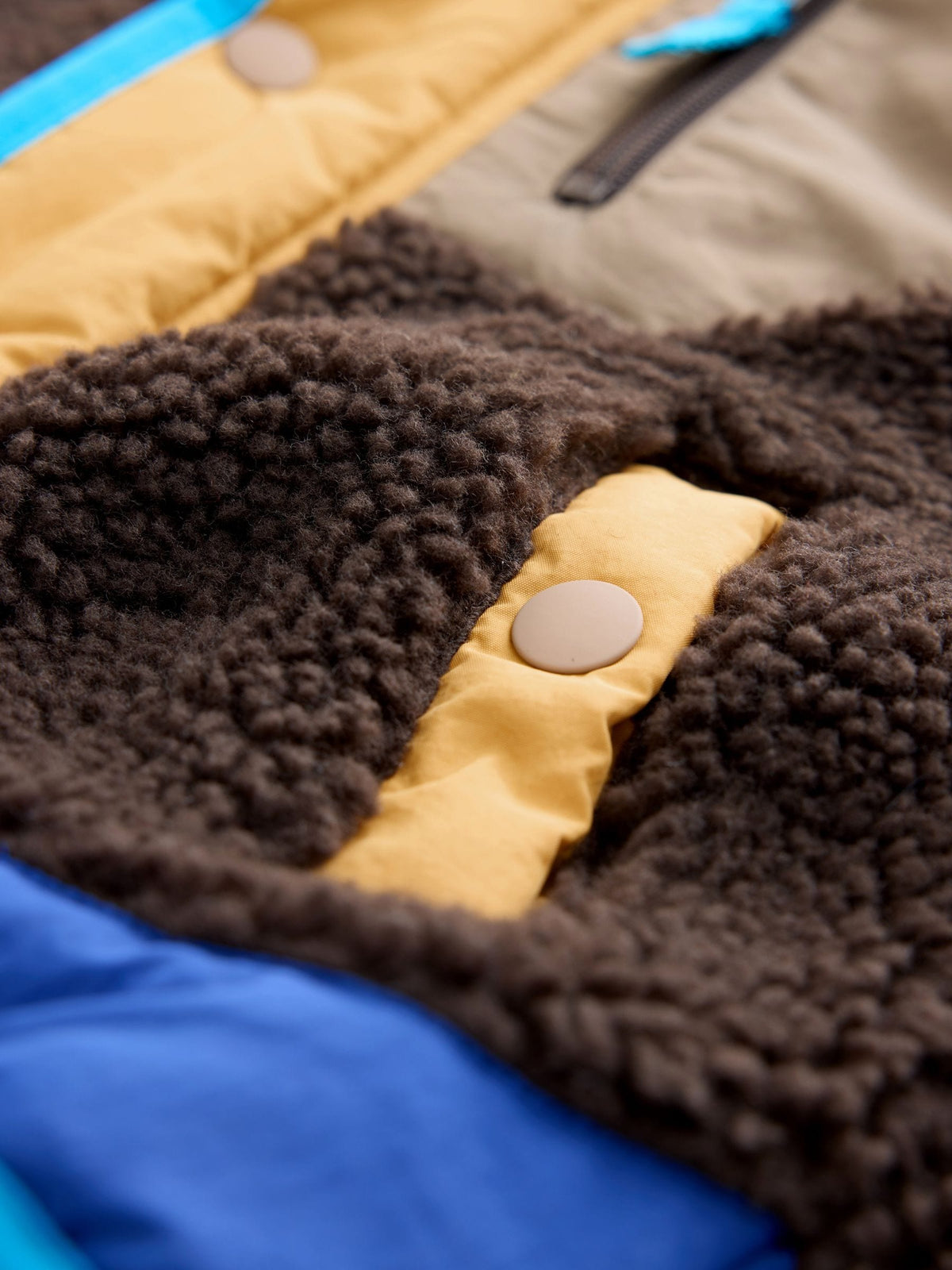 Brown Colour Block Borg Gilet (3mths-7yrs)
