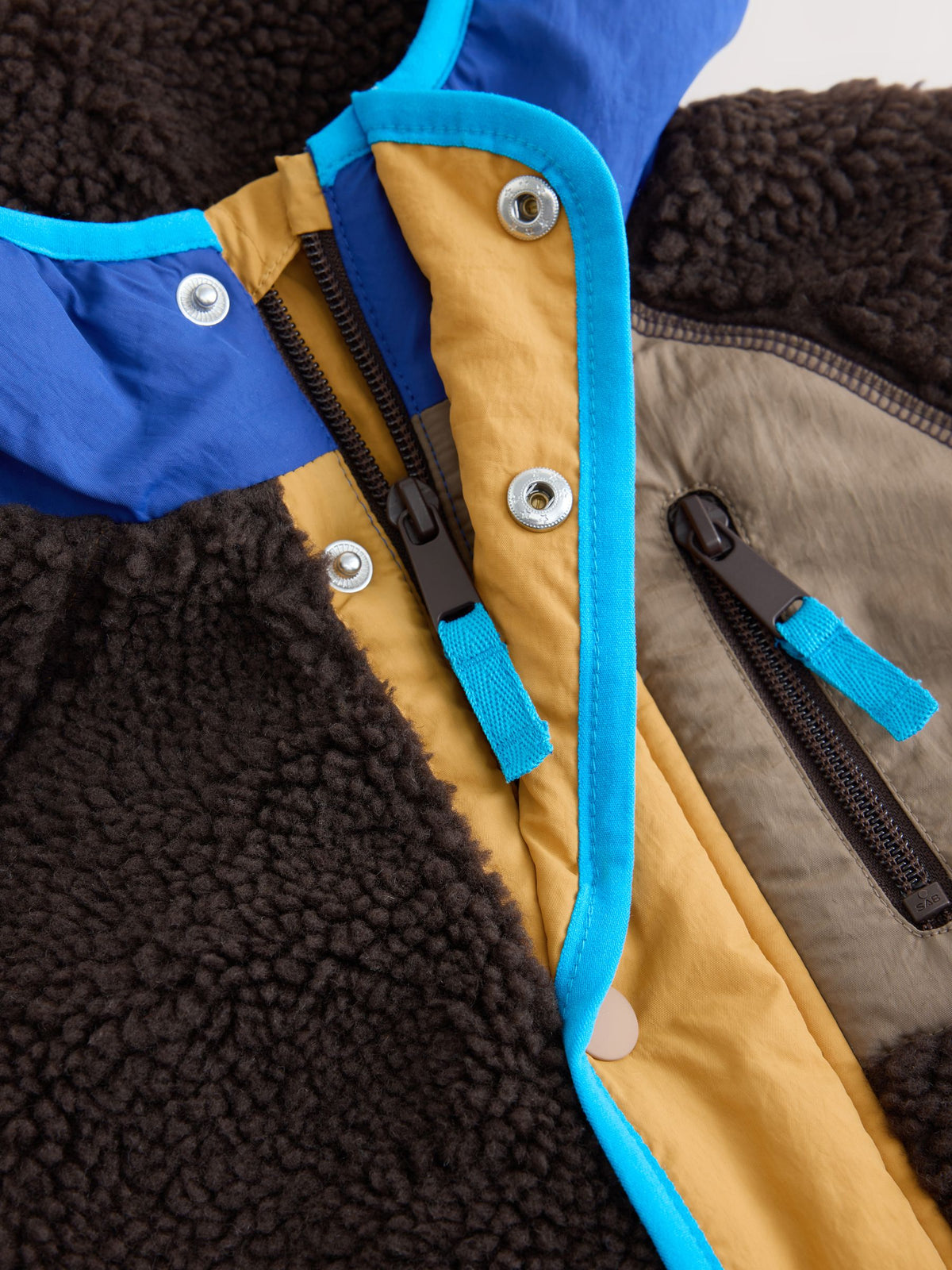 Brown Colour Block Borg Gilet (3mths-7yrs)