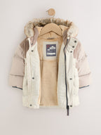 Neutral Colour Block Waterproof Padded Coat (12mths-10yrs)