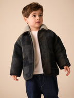 Multi Check Borg Collar Jacket (3mths-7yrs)