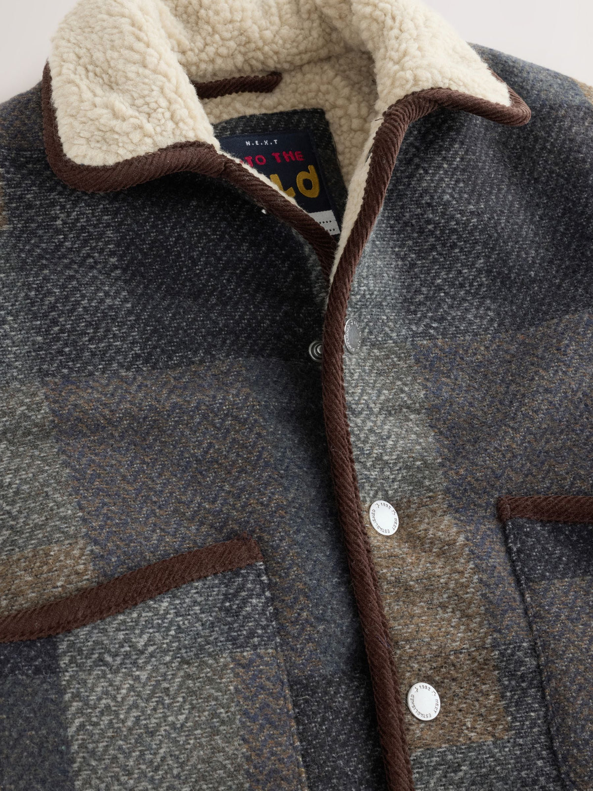 Multi Check Borg Collar Jacket (3mths-7yrs)