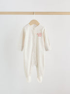 Cream Milk Club Baby Sleepsuit, Bodysuit, Bib and Hat Set 4 Piece (0-9mths)