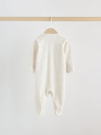 Cream Milk Club Baby Sleepsuit, Bodysuit, Bib and Hat Set 4 Piece (0-9mths)