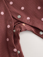 Burgundy/Purple Cat Baby Sleepsuits 5 Pack (0mths-2yrs)