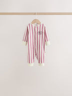 Burgundy/Purple Cat Baby Sleepsuits 5 Pack (0mths-2yrs)