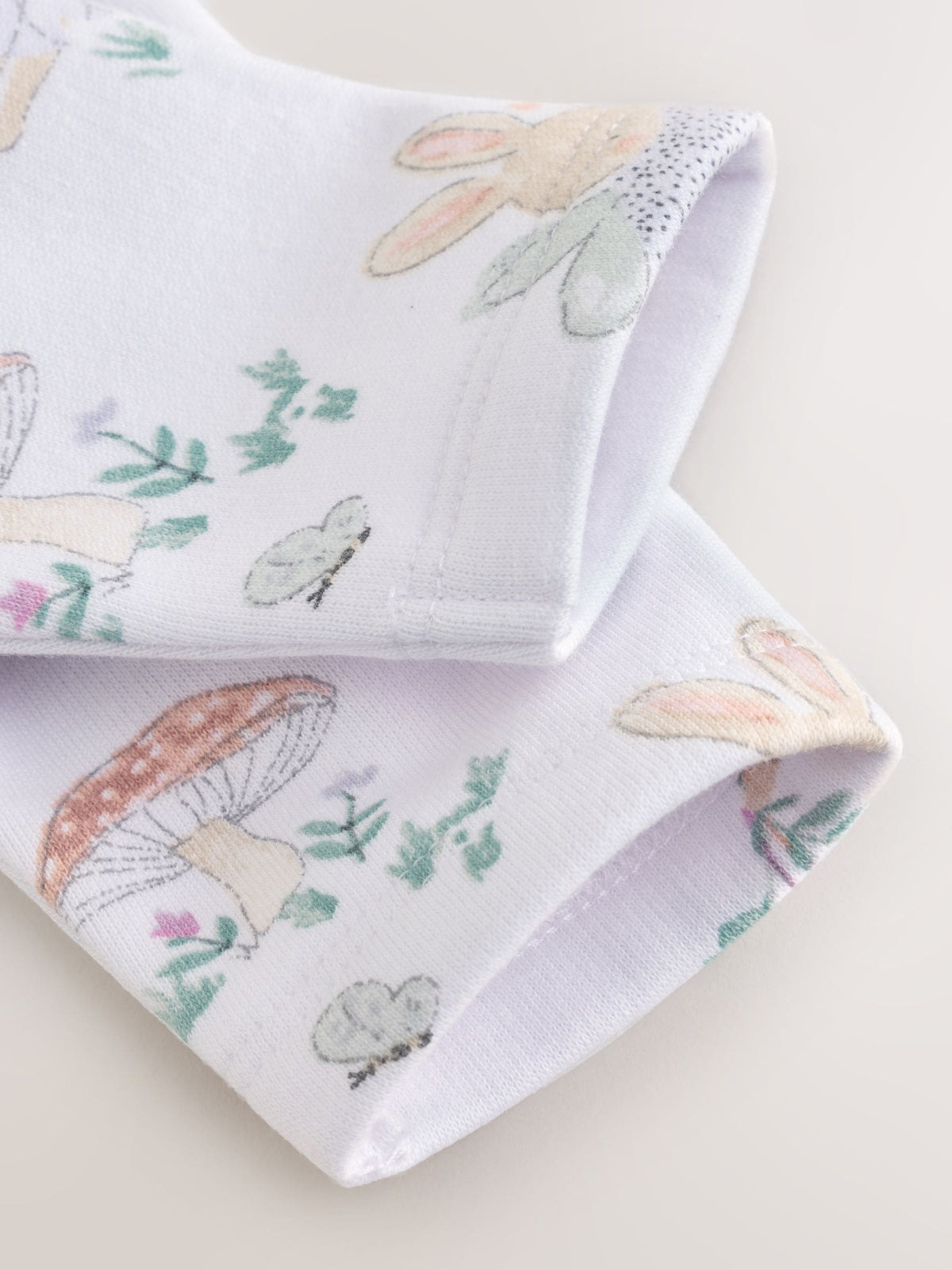 White/Lilac Fairy Mouse Fleece Lined Two Way Zip Baby Sleepsuit