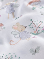 White/Lilac Fairy Mouse Fleece Lined Two Way Zip Baby Sleepsuit