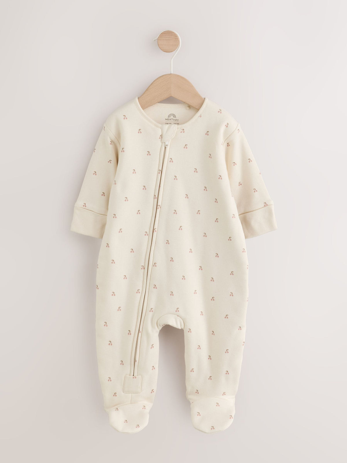 Ecru Cherry 2.5 TOG Wadded Baby Sleepsuit