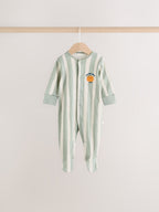 Sage Green Pumpkin Sleepsuits 3 Pack (0mths-2yrs)