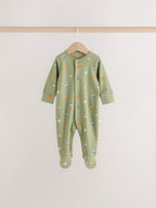 Sage Green Pumpkin Sleepsuits 3 Pack (0mths-2yrs)