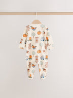 Sage Green Pumpkin Sleepsuits 3 Pack (0mths-2yrs)