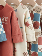 Blue/Red Patterned Baby Sleepsuits 5 Pack (0mths-3yrs)
