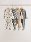 Grey Dog Baby Sleepsuits 4 Pack (0mths-2yrs)