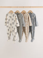 Grey Dog Baby Sleepsuits 4 Pack (0mths-2yrs)