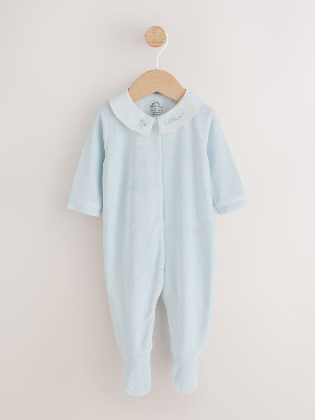 Pale Blue Velour Sleepsuit (0-3yrs)