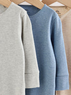 Grey/Blue/Neutral Baby Sleepsuits 3 Pack (0-2yrs)