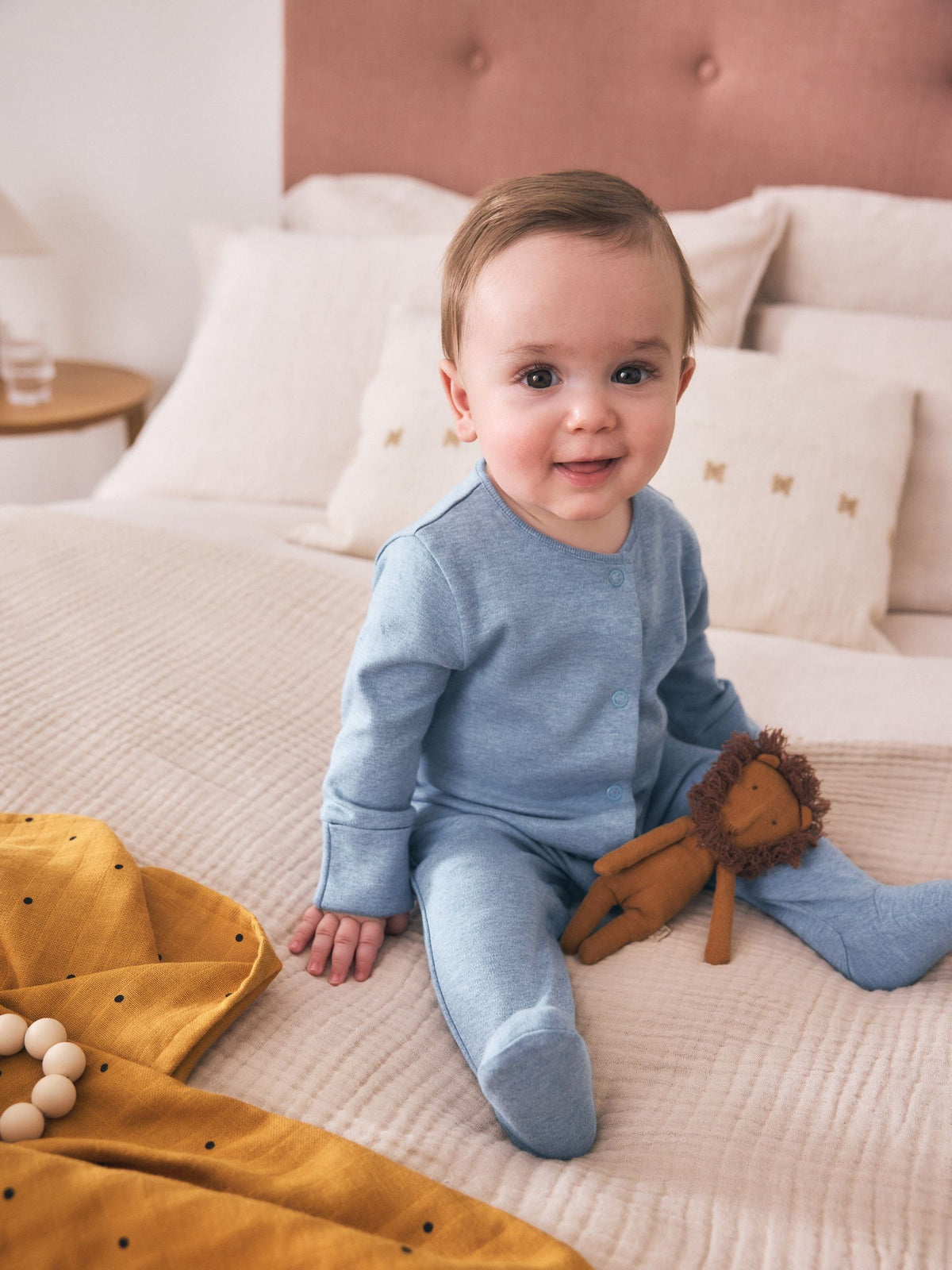 Grey/Blue/Neutral Baby Sleepsuits 3 Pack (0-2yrs)