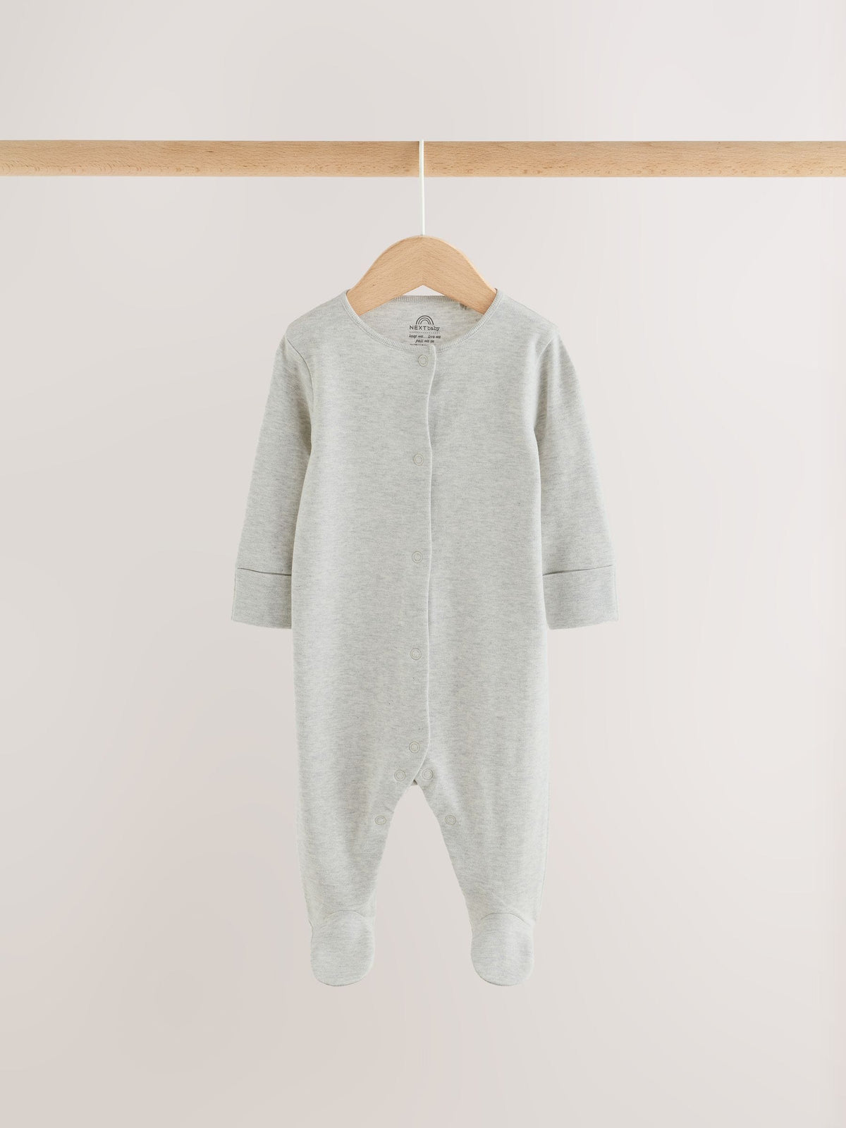 Grey/Blue/Neutral Baby Sleepsuits 3 Pack (0-2yrs)