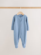 Grey/Blue/Neutral Baby Sleepsuits 3 Pack (0-2yrs)