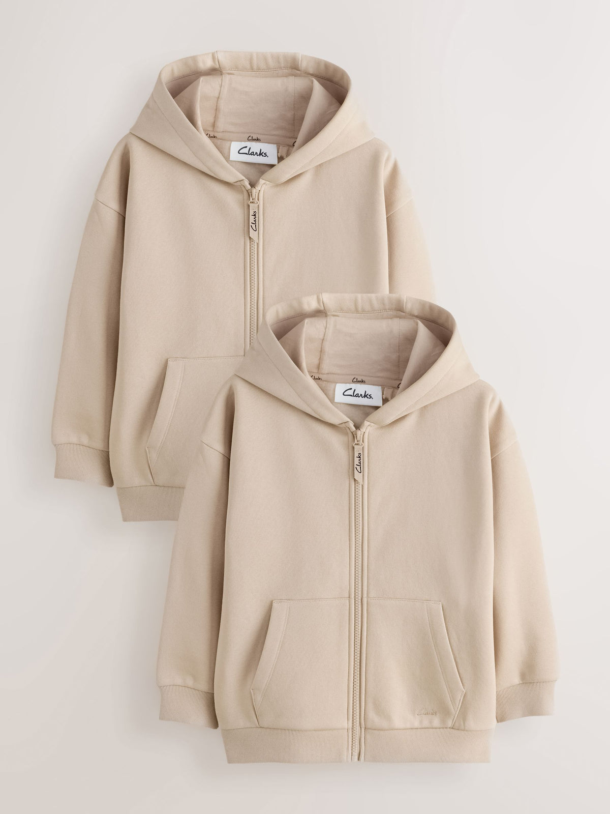 Clarks Stone Zip Through Sweat Hoodies 2 Pack