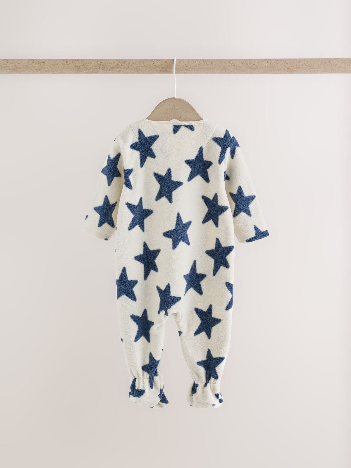 Blue Micro Fleece Two Way Zip Baby Sleepsuits 4 Pack