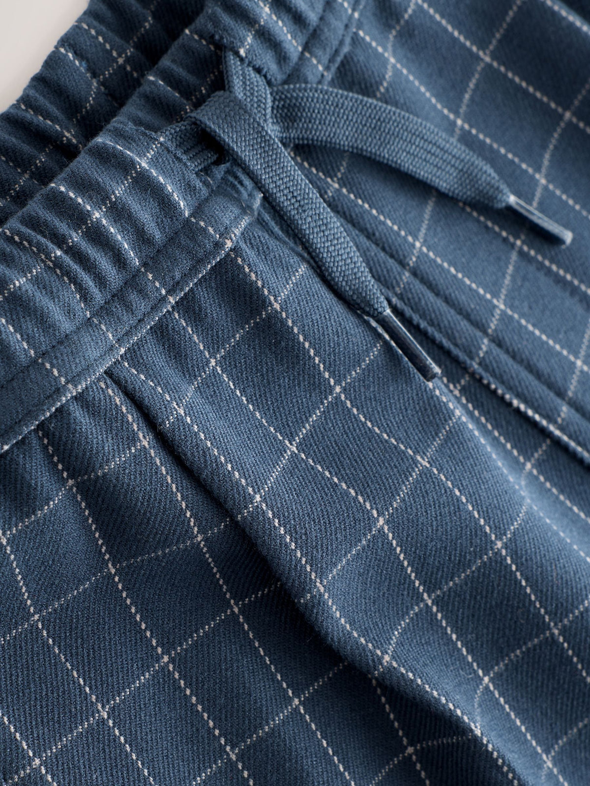 Navy Grid Check Loose Fit Cosy Smart Trousers (3mths-7yrs)