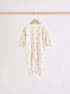 Neutral Micro Fleece Two Way Zip Baby Sleepsuits 4 Pack