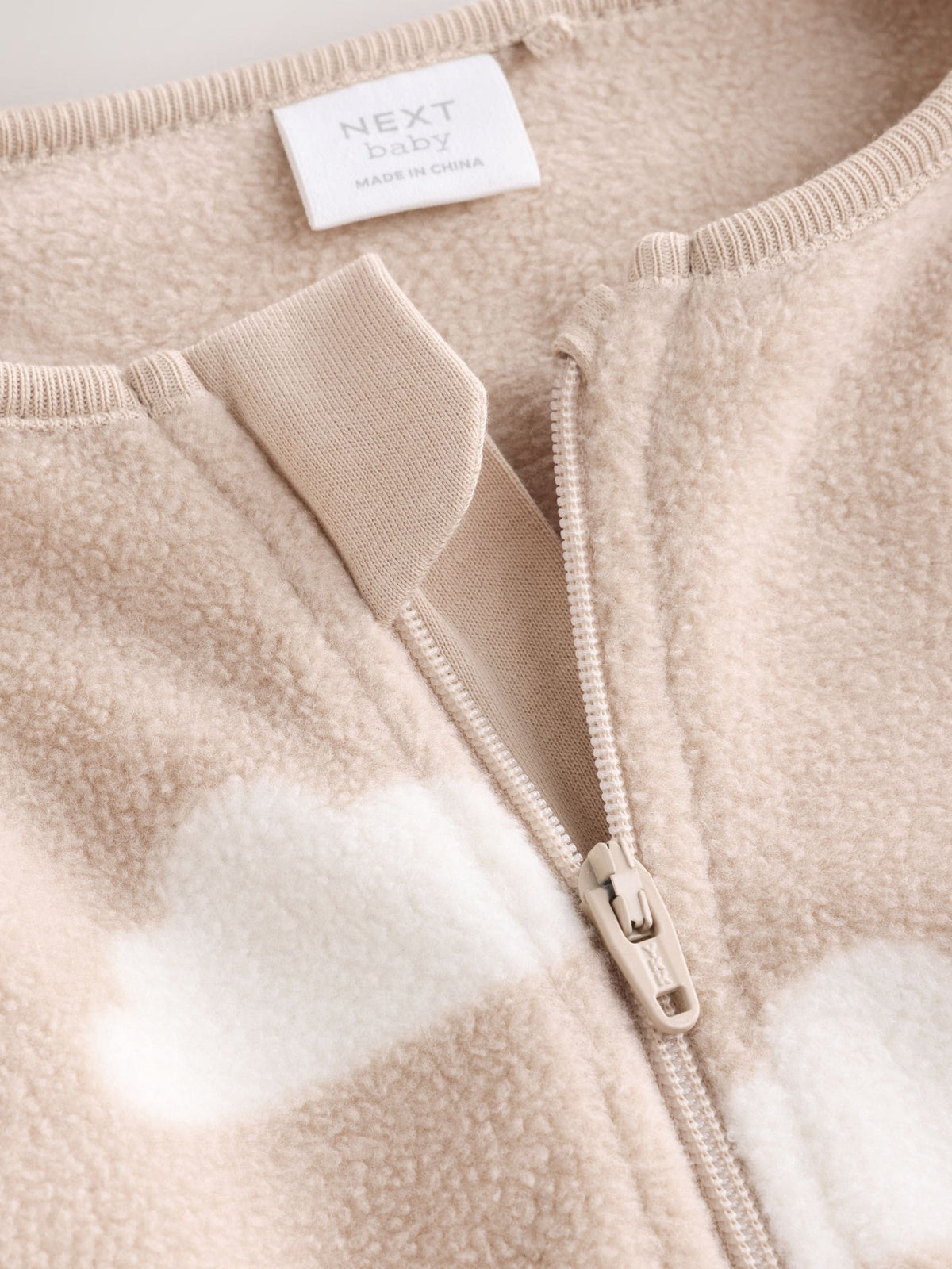 Neutral Micro Fleece Two Way Zip Baby Sleepsuits 4 Pack
