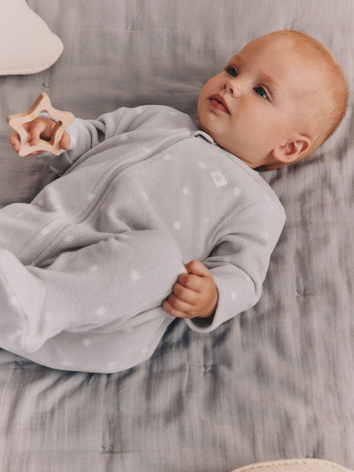 Neutral Micro Fleece Two Way Zip Baby Sleepsuits 4 Pack