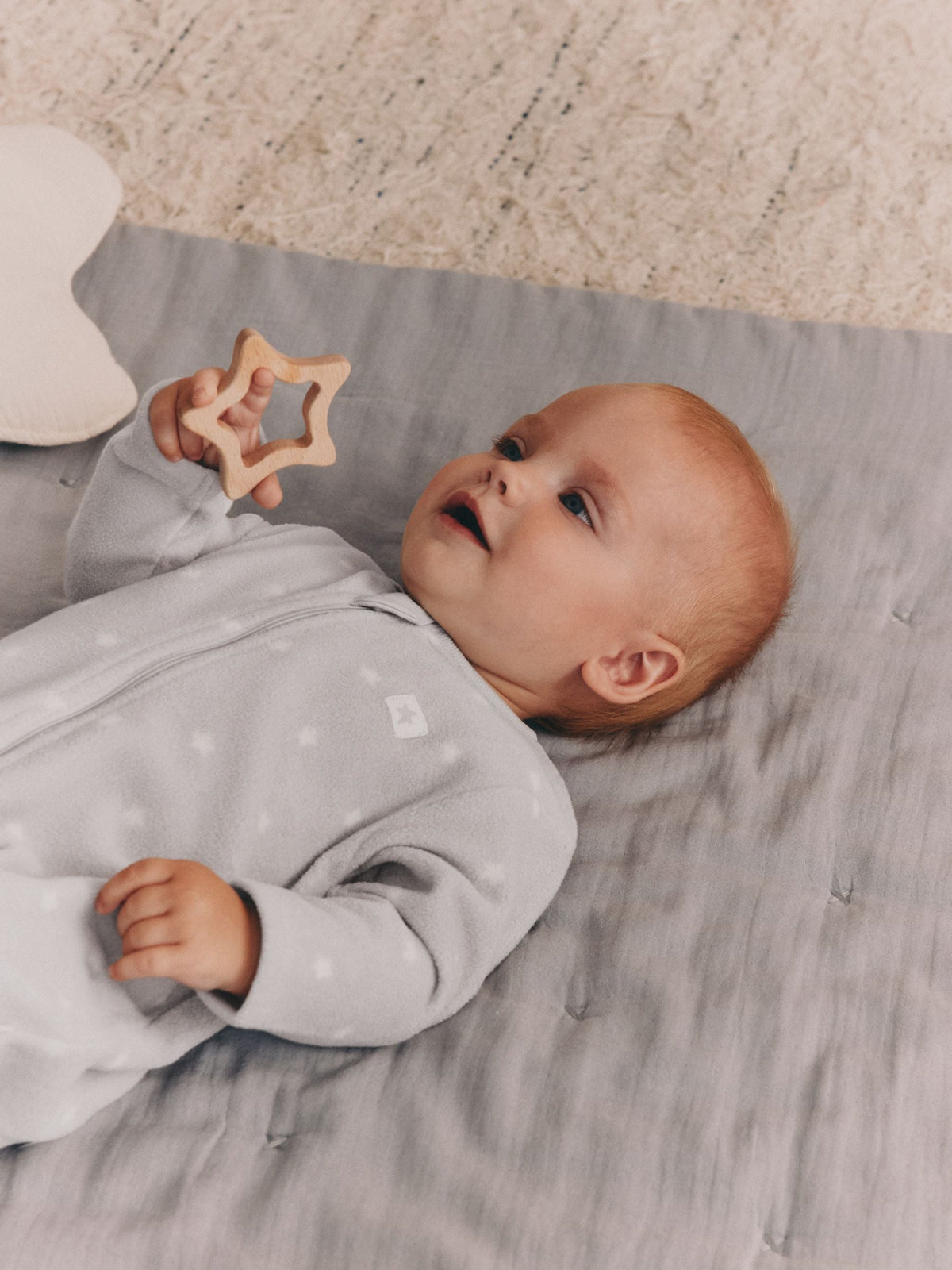 Neutral Micro Fleece Two Way Zip Baby Sleepsuits 4 Pack