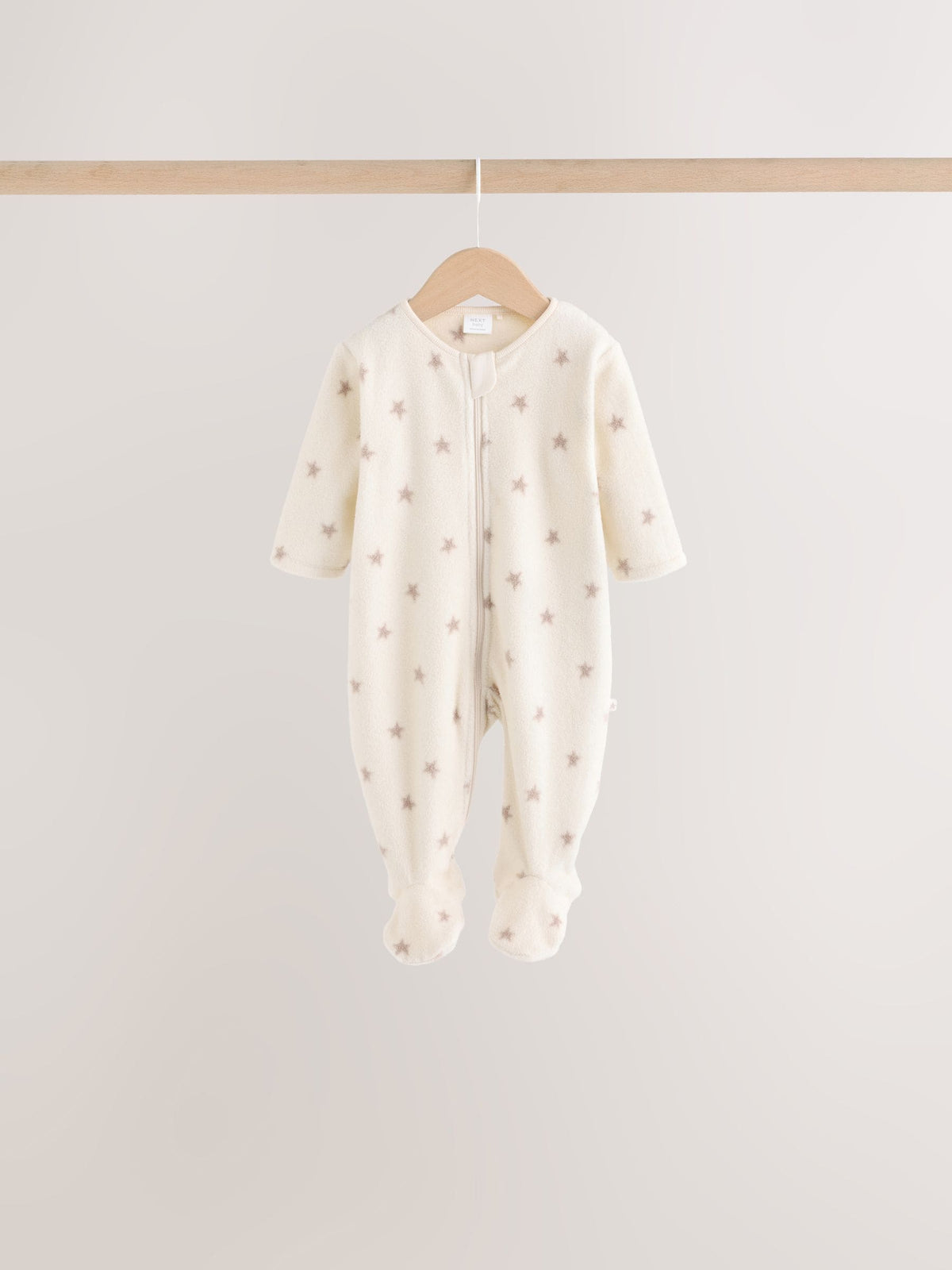 Neutral Micro Fleece Two Way Zip Baby Sleepsuits 4 Pack