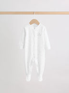 White Sleepsuit, Bodysuit, Hat and Bib Set 4 Piece (0-9mths)