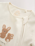 Neutral I Love My Mummy Two Way Zip Baby Sleepsuit (0-18mths)