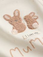 Neutral I Love My Mummy Two Way Zip Baby Sleepsuit (0-18mths)