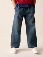 Blue Denim Wide Fit Pull On Jeans (3-16yrs)