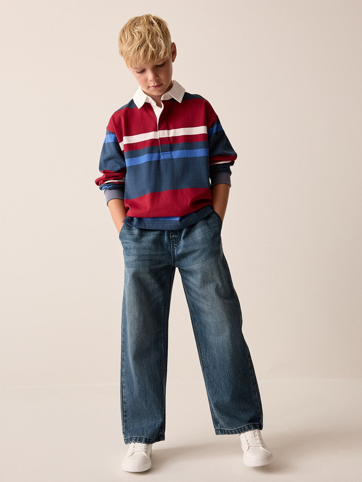 Blue Denim Wide Fit Pull On Jeans (3-16yrs)
