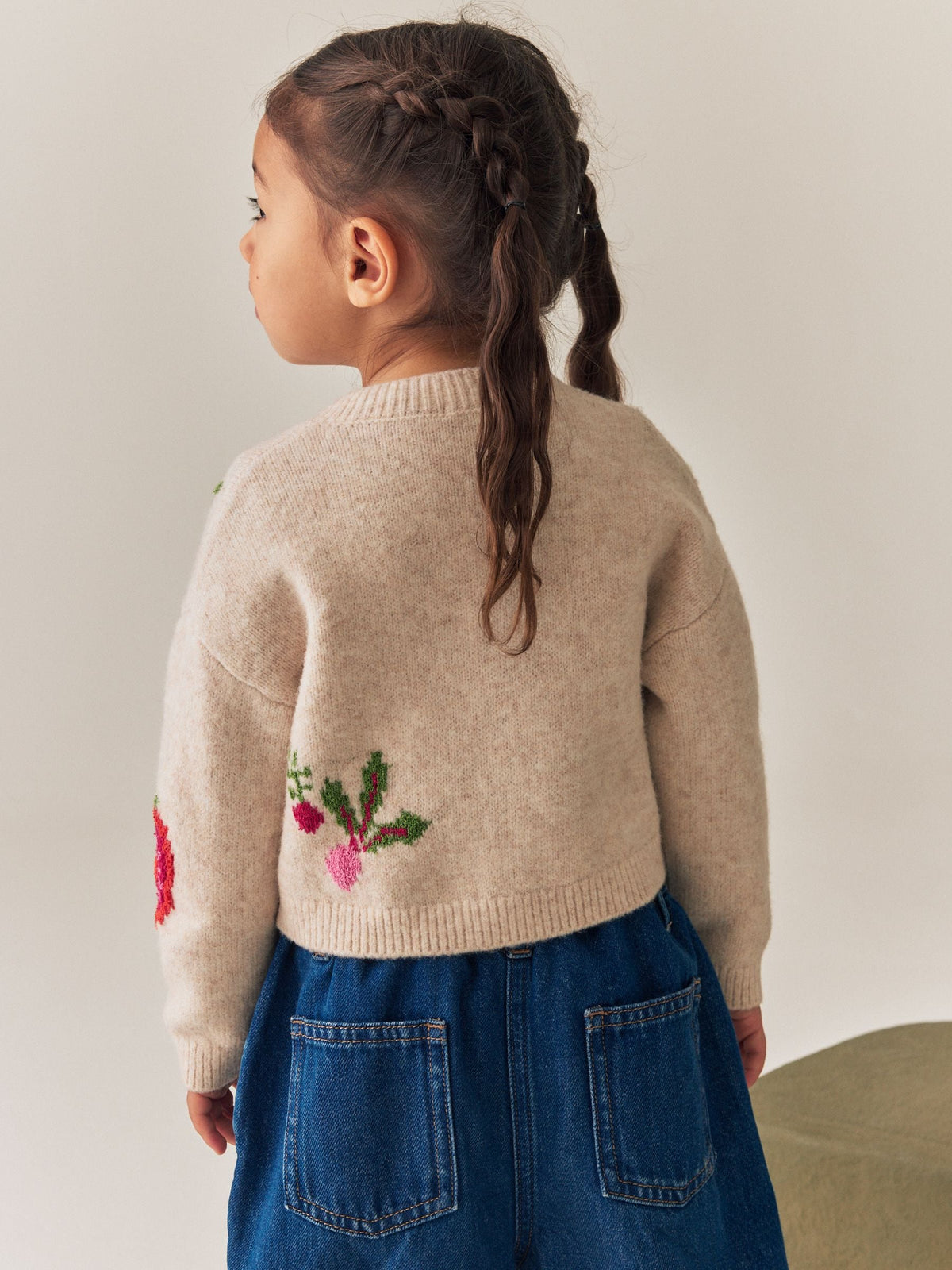 Vegetable Embroidered V-Neck Cardigan (3mths-7yrs)
