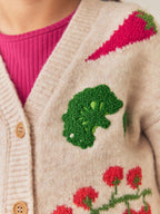 Vegetable Embroidered V-Neck Cardigan (3mths-7yrs)