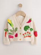 Vegetable Embroidered V-Neck Cardigan (3mths-7yrs)