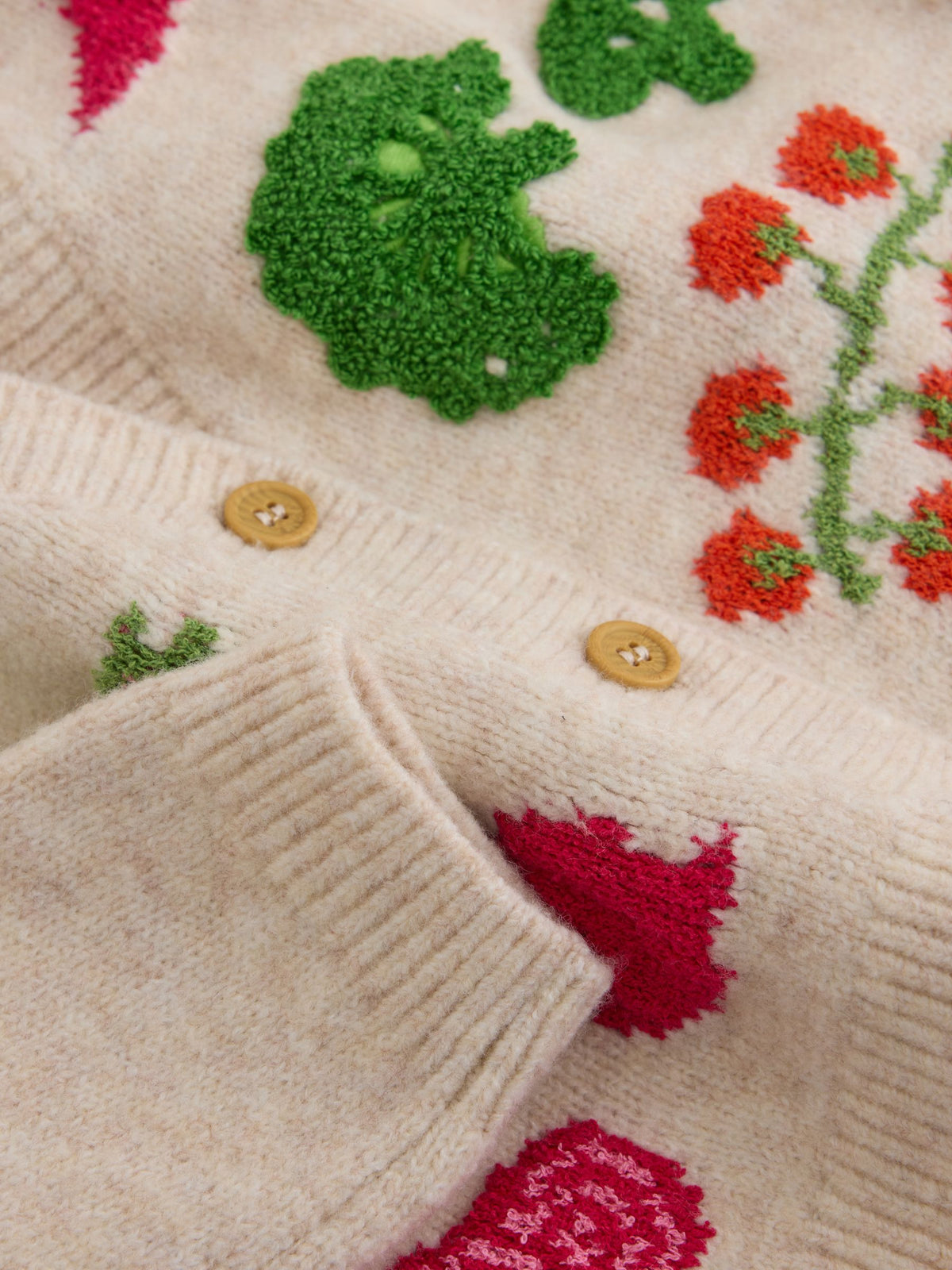 Vegetable Embroidered V-Neck Cardigan (3mths-7yrs)